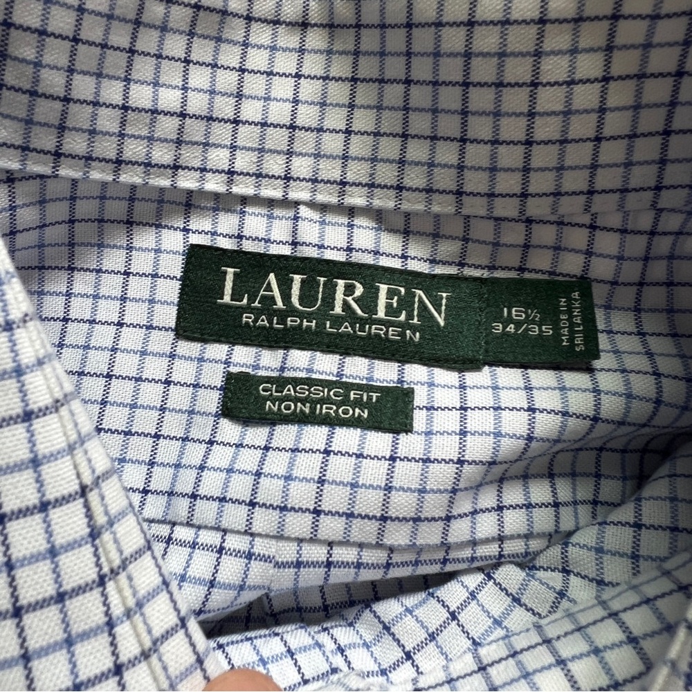 Ralph Lauren Classic Fit Non Iron Button Down Preppy Western Neck Size 16 1/2 - Picture 2 of 7